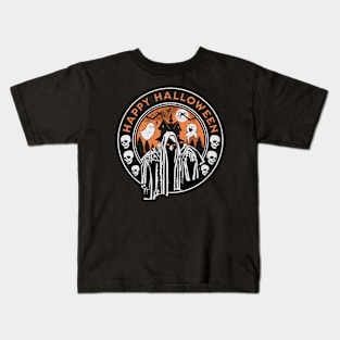 Ghosts and skulls vintage Halloween Kids T-Shirt